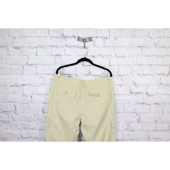 LL Bean Stretch Canvas Cargo Pants Mid Rise Straight Leg Boulder Size 12 - Picture 4 of 11